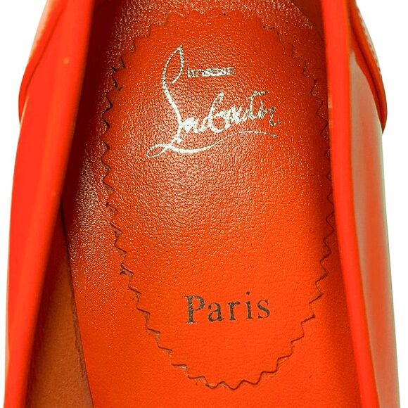 Christian Louboutin Sporty Kate 85 Patent Pumps Sunrise Orange Size 37.5 Heels - Picture 8 of 14